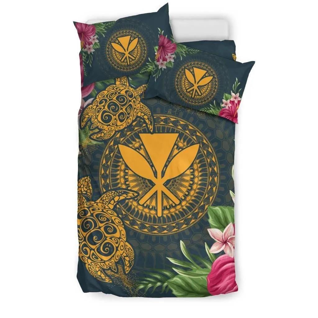 Hawaii Kanaka Turtle Hibiscus Plumeria Polynesian Bedding Set - Alena Style - AH - J4
