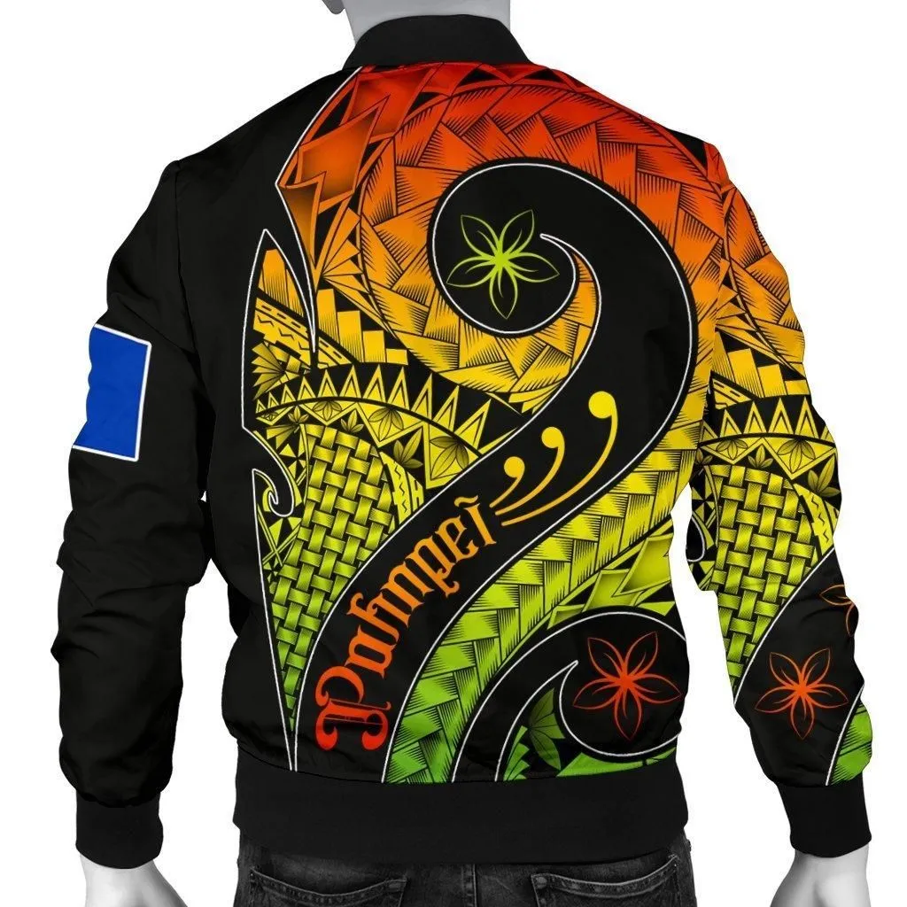 Pohnpei Mens Bomber Jacket - Polynesian Decorative Patterns