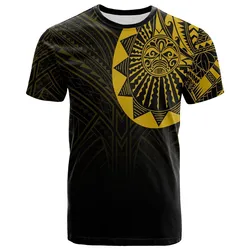 Polynesian Full Sleeve Tattoo T shirt Gold Vibes LT7