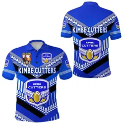Papua New Guinea Kimbe Cutters Polo Shirt Rugby Blue LT8