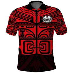 Custom Personalised Marquesas Islands Polo Shirt - Marquesas Tattoo Red Special LT13