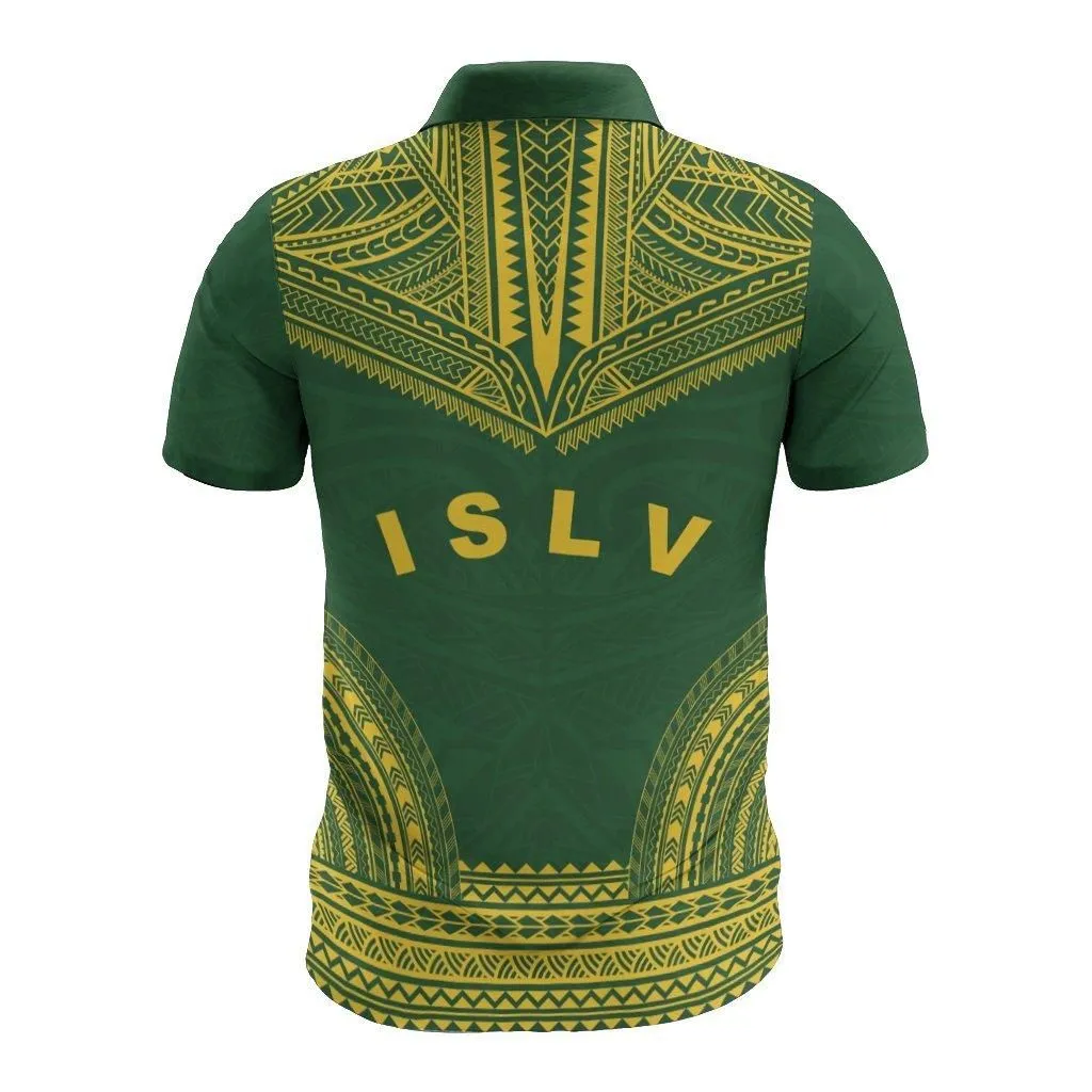 Society Islands Polo Shirt - Society Islands Flag Polynesian Chief Tattoo Flag Version