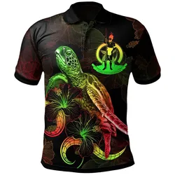 Alohawaii Shirt - Polo Shirt Vanuatu Polynesian - Turtle With Blooming Hibiscus Reggae - BN22