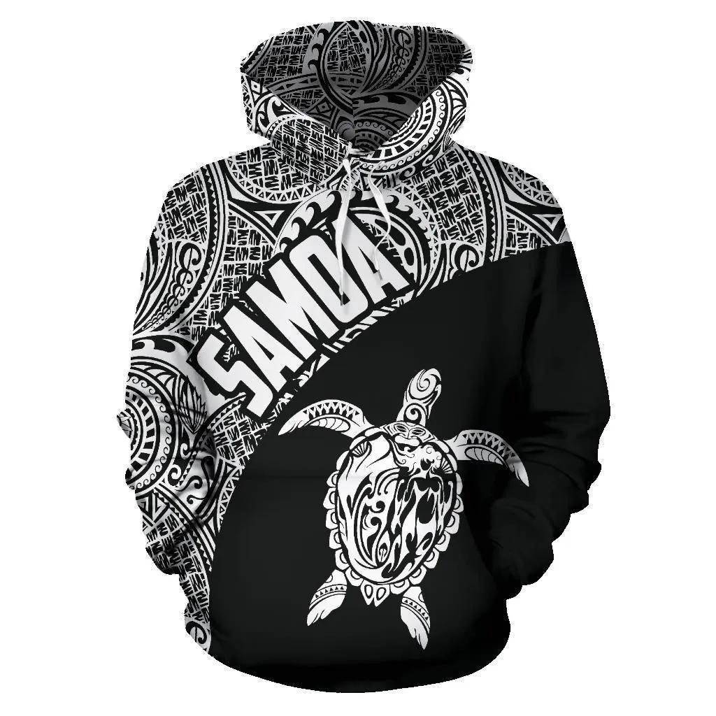 Samoa Hoodie - Samoa Turtle Mermaid Polynesian Tattoo White