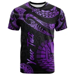Tahiti Polynesian Custom Personalised T shirt - Poly Tattoo Purple Version