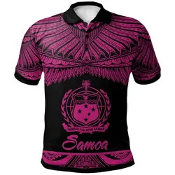 Samoa Polynesian Polo Shirt - Poly Tattoo Pink Version