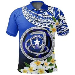 Alohawaii Shirt - Polo Shirt Northern Mariana Islands - Polynesian Plumeria Pattern - BN39