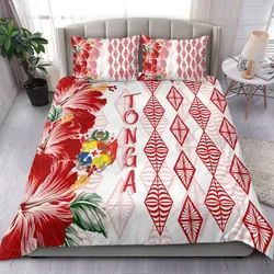 Tonga Bedding Set Diamond Style Mix Hibiscus - White LT7