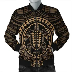 FamilyGaterJacket - Hawaiian Kakau Honu Arc Polynesian Gold Bomber Jacket - AH - JGR