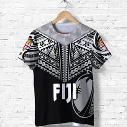 Fiji Rugby T Shirt Coconut Sporty Vibes - Full Black