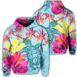 Alohawaii Hoodie - Hawaiian Sea Turtle Hibiscus Kanaka Hoodie - AH - J4R