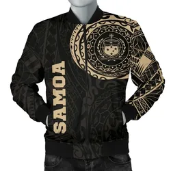 Samoa in My Heart Polynesian Tattoo Style Men's Bomber Jacket A7