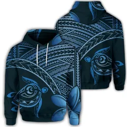 Hawaiian Turtle Plumeria Kakau Polynesian Quilt Hoodie Neo Blue AH