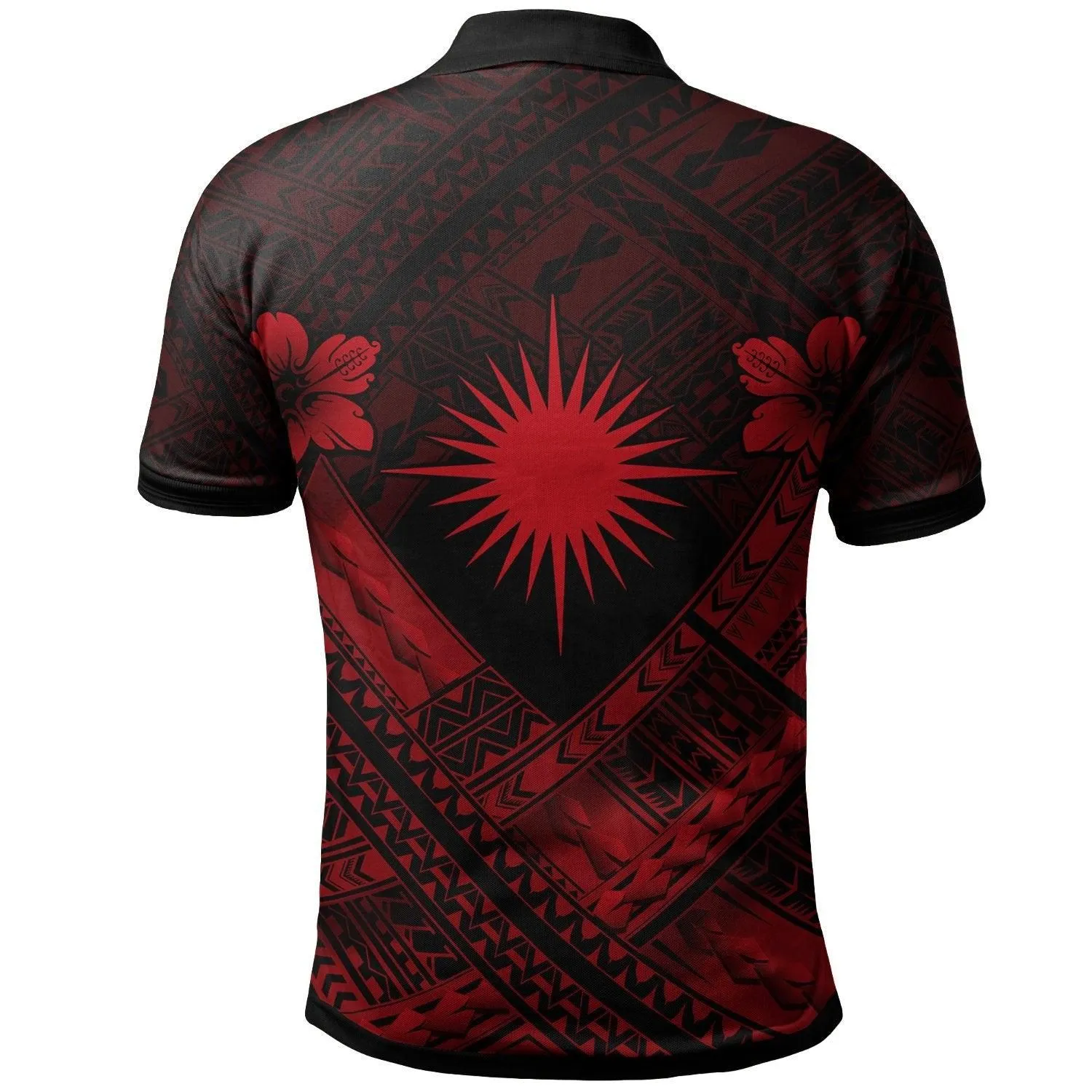 Marshall Islands Polynesian Polo Shirts - Marshall Islands Red  Flag Camisole Hibiscus Style