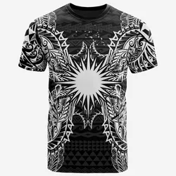 Marshall Islands All Marshall Islands Flag Map Polynesian Tattoo White Black Unisex 3D T-Shirt All Over Print ONCIF