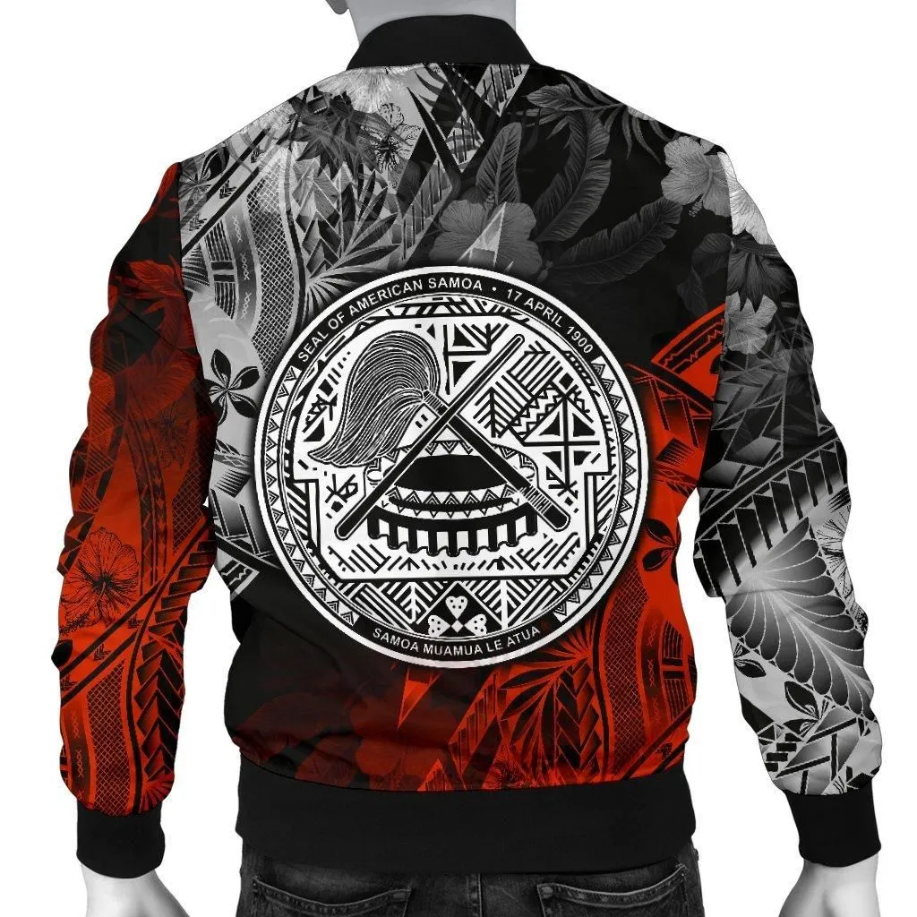 American Samoa Personalised Mens Bomber Jacket - Vintage Polynesian Style