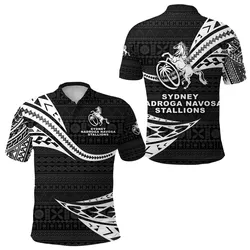 Alohawaii Shirt - Polo Shirt Fiji Rugby Sydney Nadroga Navosa Stallions Unique Version - Black A7