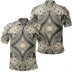 Alohawaii Shirt - Polynesian Plumeria Mix Gray Polo Shirt - AH - JR