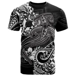 Tonga T shirt - White Shark Polynesian Tattoo