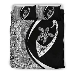FamilyGater Bedding Set - Cover and Pillow Cases Hawaiian Turtle Fish Hook Hibiscus Polynesian - Circle Style - AH - J5