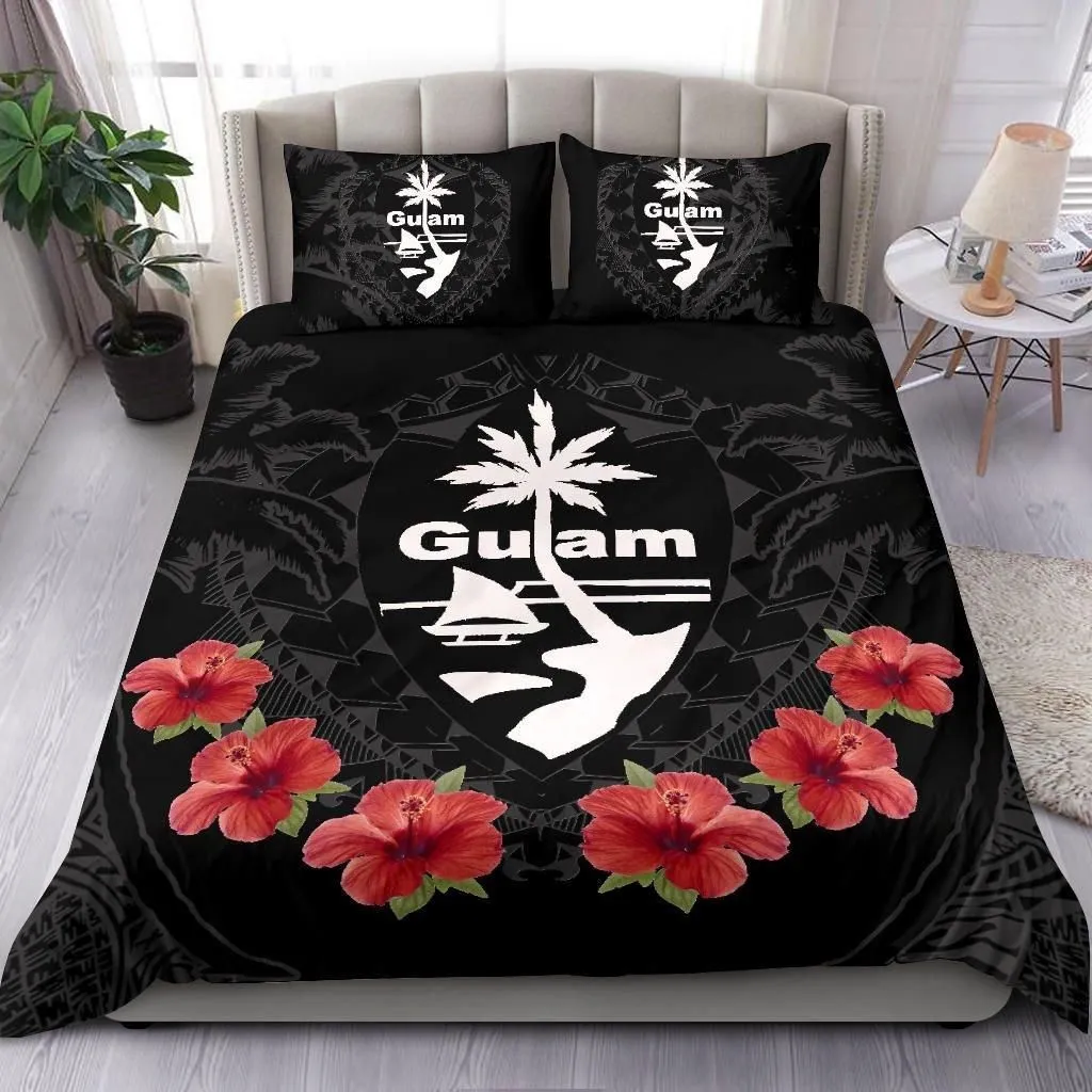 Alohawaii Bedding Set - Cover and Pillow Cases Polynesian Tattoo Guam Seal Hibiscus K5