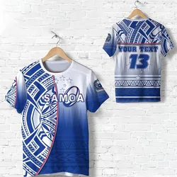 (Custom Personalised) Manu Samoa Rugby T shirt Impressive Version - Custom Text and Number