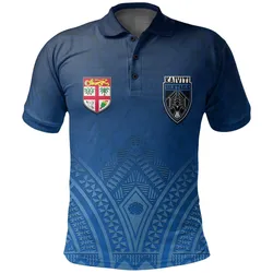 (Custom Personalised) Fiji Kaiviti Silktails Rugby Polo Shirt LT6