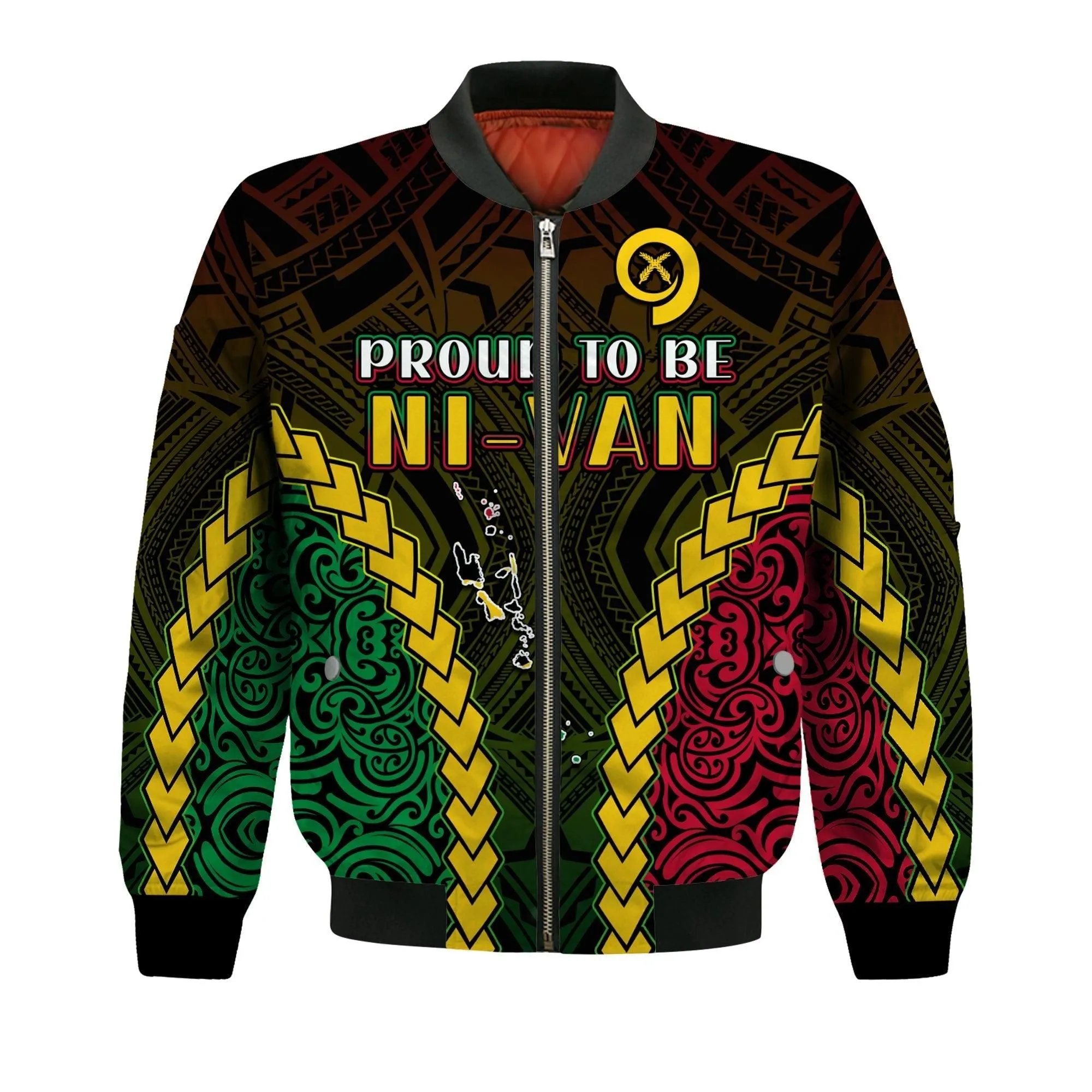 Vanuatu Indigenous Bomber Jacket Proud To Be Ni Vanuatu Polynesian Pattern LT13