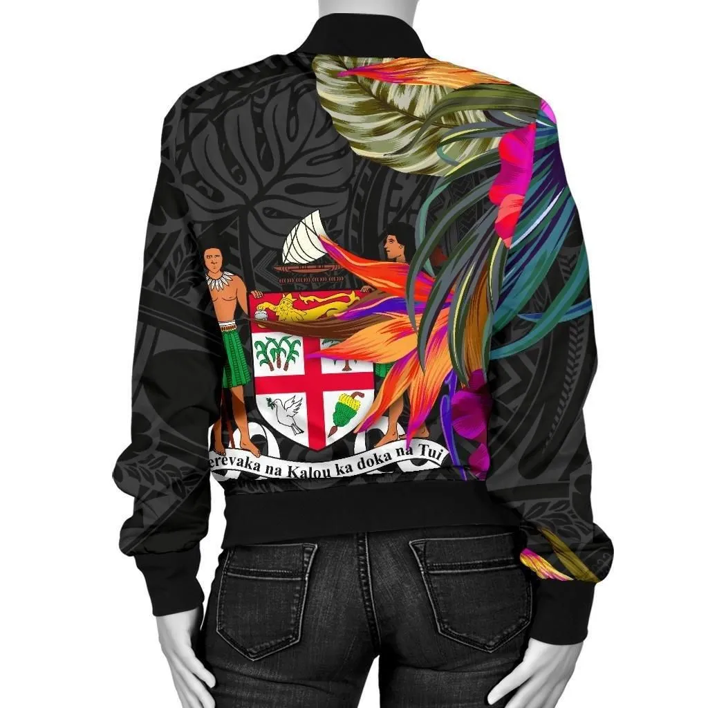 Alohawaii Jacket - Bomber Jacket Fiji - Polynesian Hibiscus Pattern - BN39