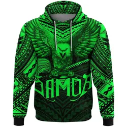 American Samoa Hoodie Eagle Tattoo Style Green A7