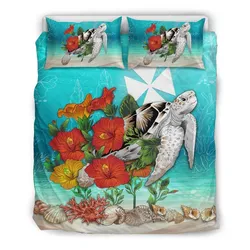 Polynesian Wallis And Futuna Ocean Turtle Hibiscus A Bedding Set Camli Psv