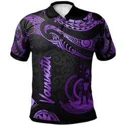 Vanuatu Polynesian Polo Shirt - Poly Tattoo Purple Version