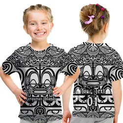 (Custom Personalised) Marquesas Islands T Shirt Kid Marquesan Tattoo Simple Style - Black LT8