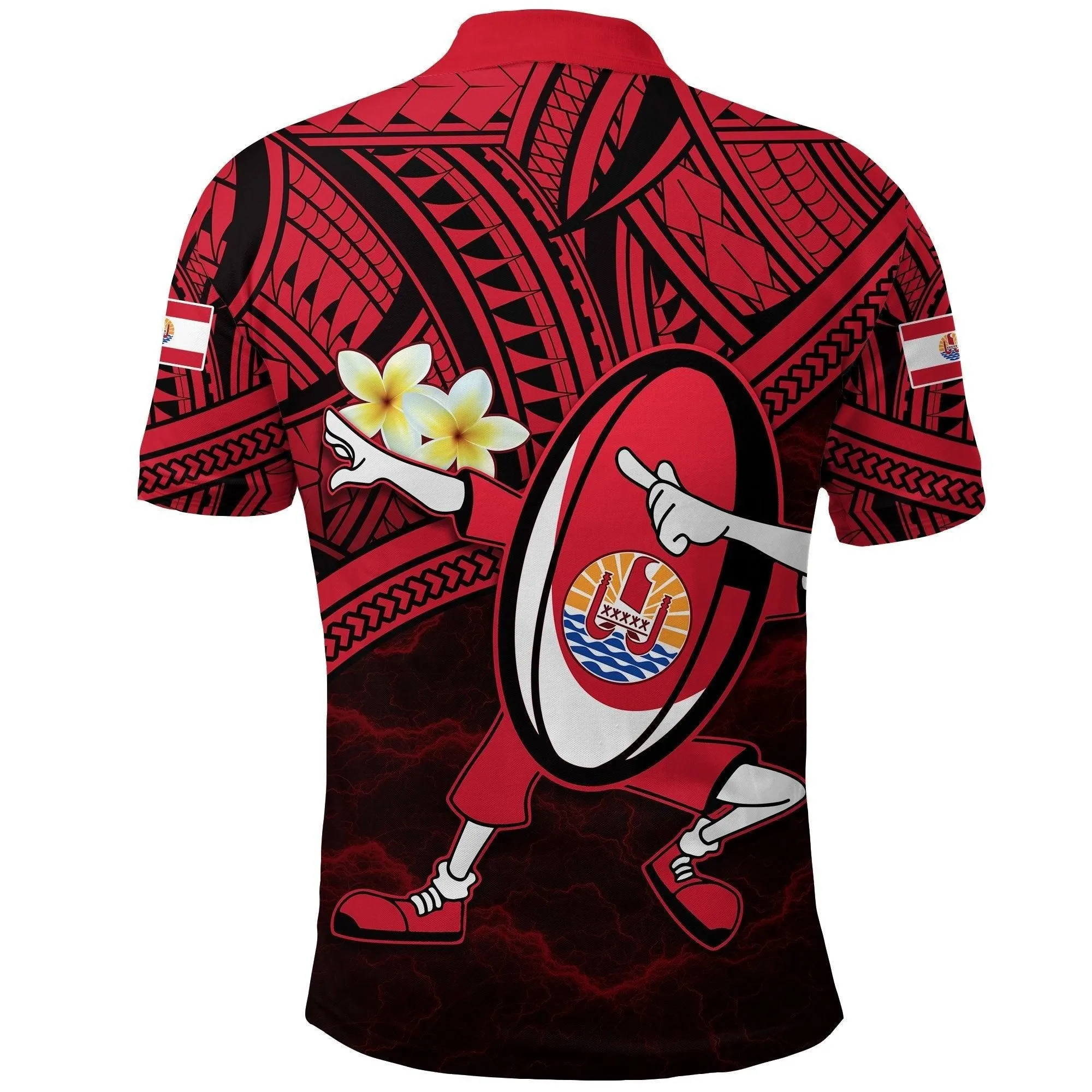 (Custom Personalised) Tahiti Rugby Polo Shirt Dab Trend Creative