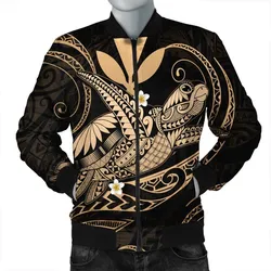 Hawaii Turtle Polynesian Bomber Jacket - Nane Style Gold - AH