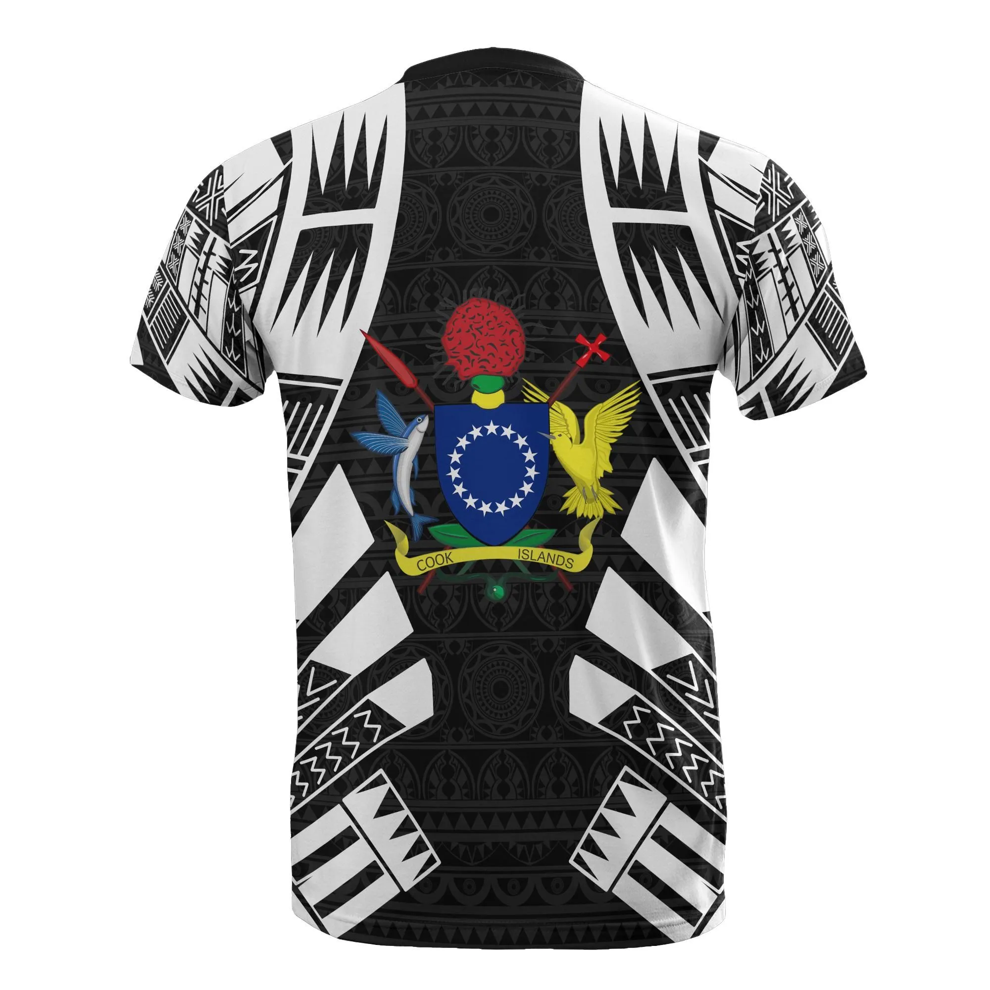 Cook Islands T Shirt - Cook Islands Coat Of Arms Polynesian Tattoo Style