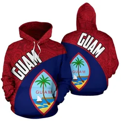 Guam Hoodie - Guam Flag Polynesian Tattoo