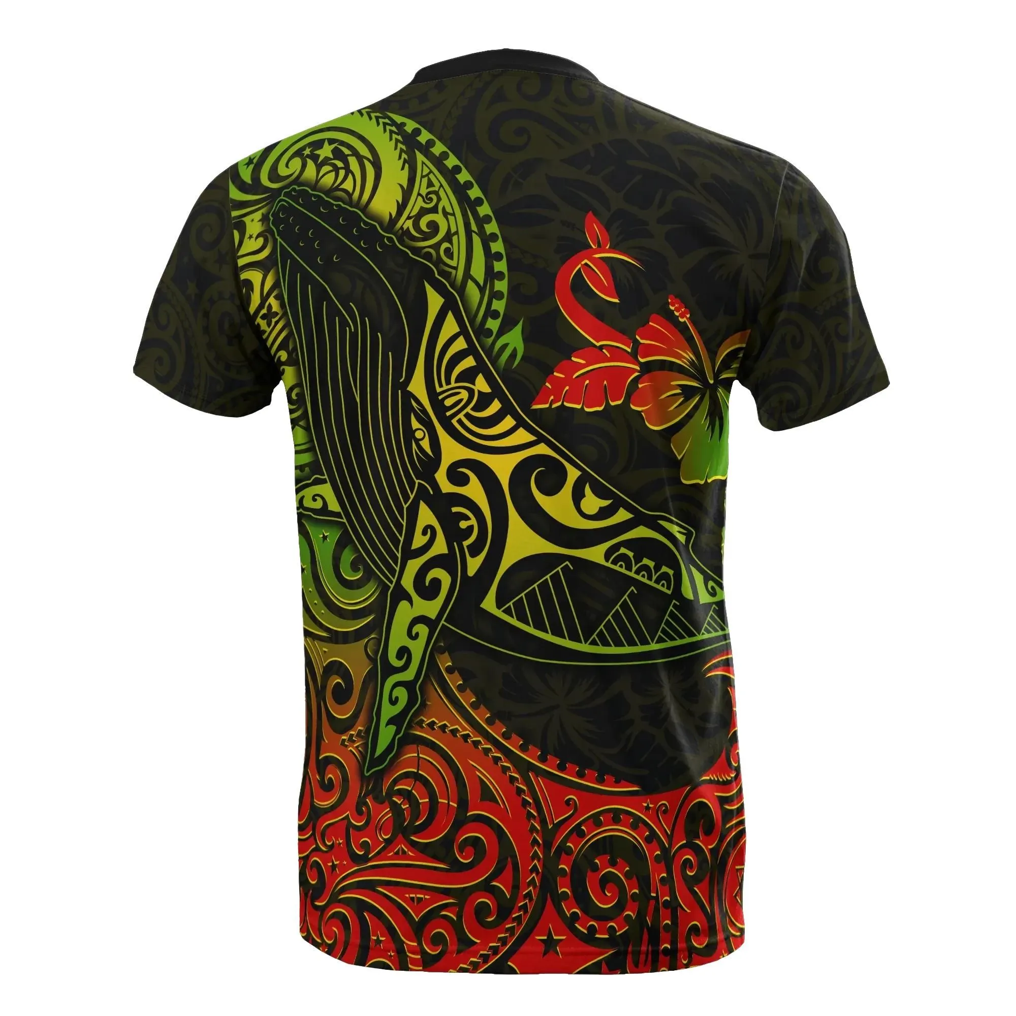 Hawaii T-Shirt, Polynesian Whale Hibiscus All Over Print T-Shirts BN15