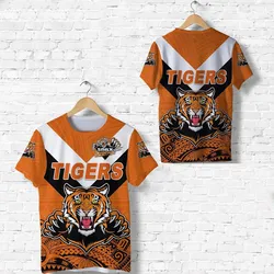 Papua New Guinea Lae Snax Tigers T shirt Rugby Simple Style Orange LT8