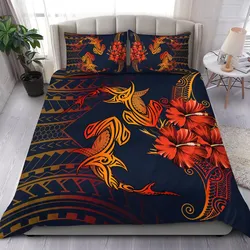 FamilyGater Home Set - Hawaii Couple Shark Hibiscus Polynesian Bedding Set - Mina Style - AH - J2