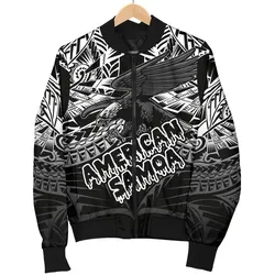 American Samoa Polynesian Mens Bomber Jacket - Eagle Tribal Pattern