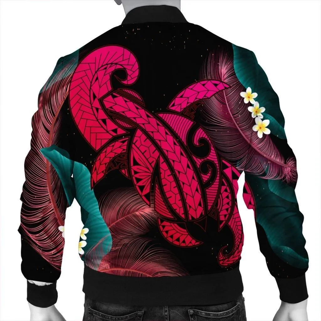 Hawaii Turtle Polynesian Tropical Bomber Jacket - Ghia Style Pink - AH