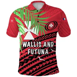 Wallis and Futuna Rugby Polo Shirt Coconut Leaves
