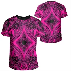 Alohawaii Tee - Polynesian Plumeria Mix Pink Black T-Shirt - AH - JR
