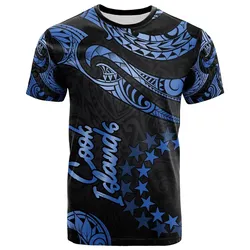 Cook Islands Polynesian T Shirt - Poly Tattoo Blue Version