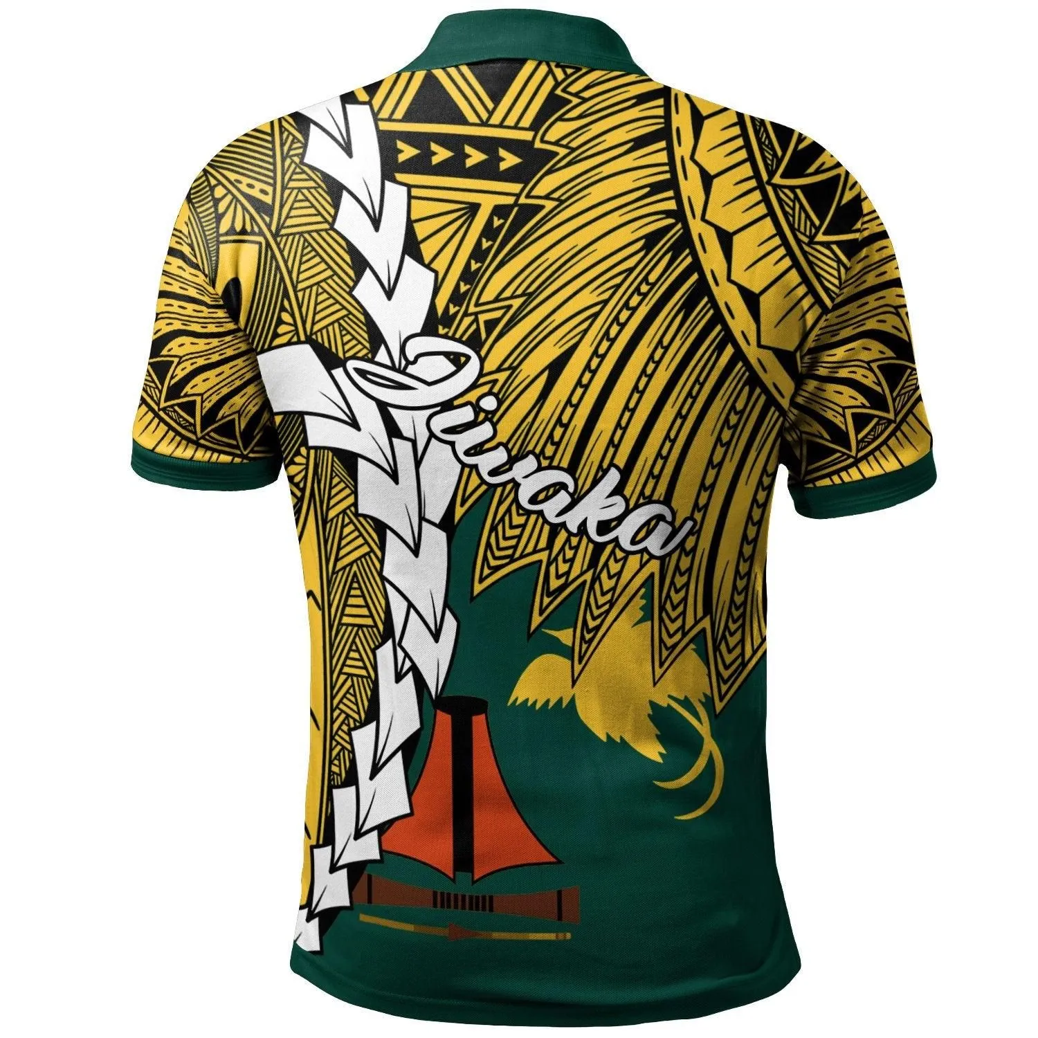 Papua New Guinea Jiwaka Province Polynesian Custom Personalised Polo Shirt - Tribal Wave Tattoo