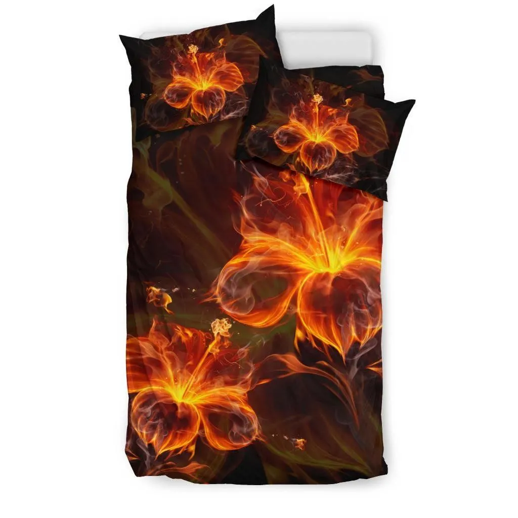 FamilyGater Home Set - Hawaiian Hibiscus Fire Polynesian Bedding Set - AH J4