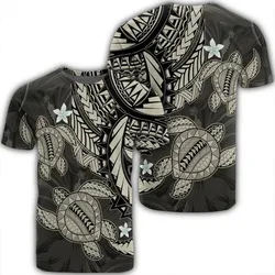 Hawaii Polynesian Turtle Hibiscus T-Shirt - Beige - AH