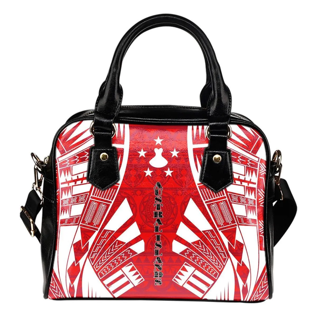 Austral Islands Shoulder Handbag - Polynesian Tattoo Flag