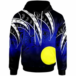 Palau Tropical Leaf Gradient Blue Unique 3D Printed Sublimation Hoodie Hooded Sweatshirt Comfy Soft And Warm For Men Women S to 5XL CTC16012324